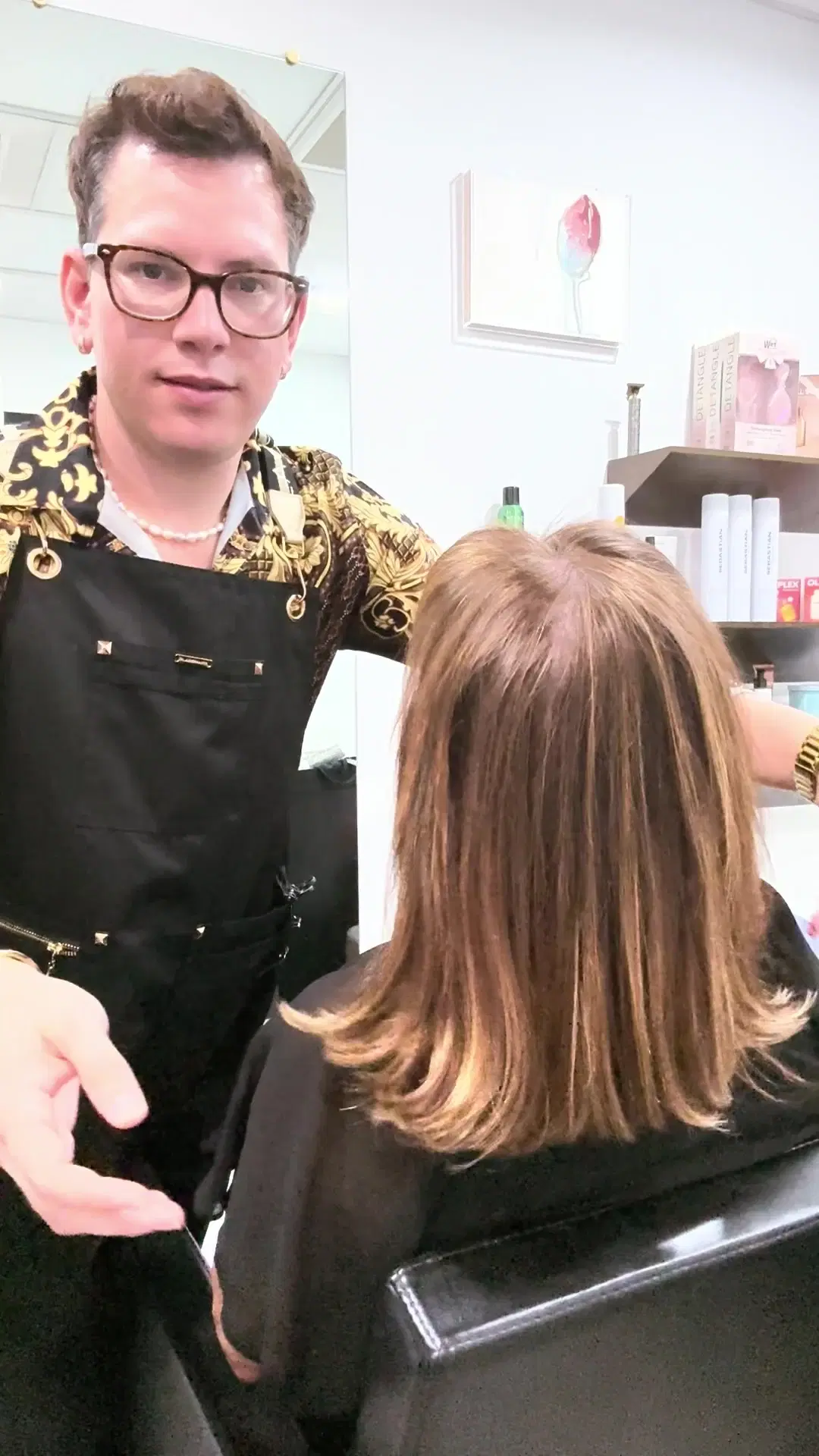 Rudy Perez showing the finished honey lob